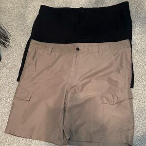 Bundle of 2 Magellan Men's Black and Tan Cargo Shorts